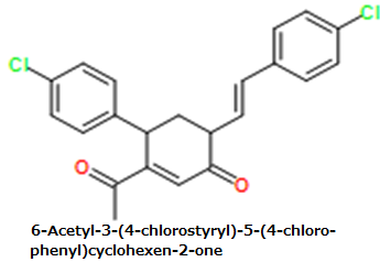 CAS#6-Acetyl-3-(4-chlorostyryl)-5-(4-chloro- phenyl)cyclohexen-2-one
